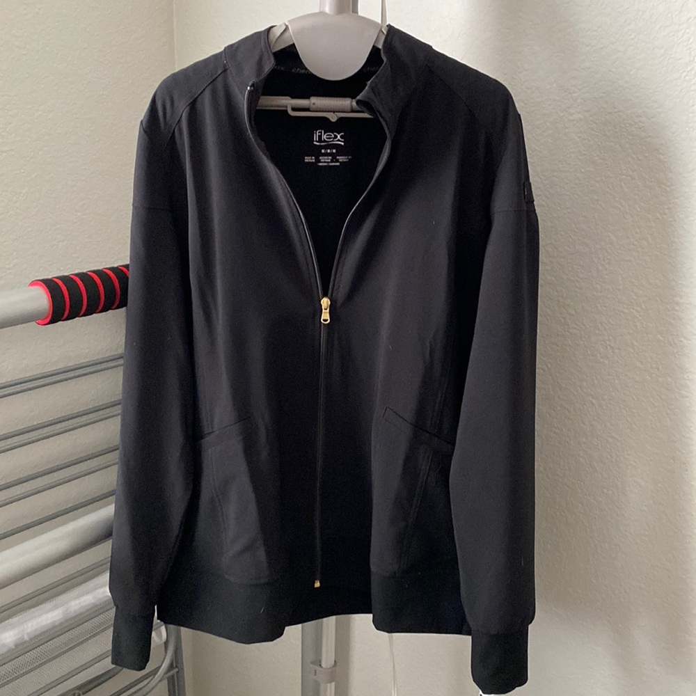 Cherokee iFlex Scrub Jacket, Black, Size Medium